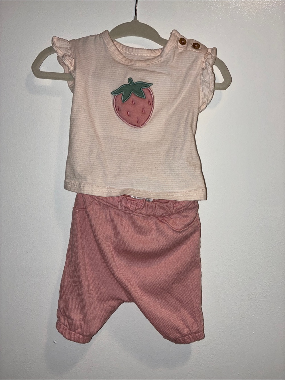 Baby Girl Newborn Strawberry Pink Carters Matching Set Outfit